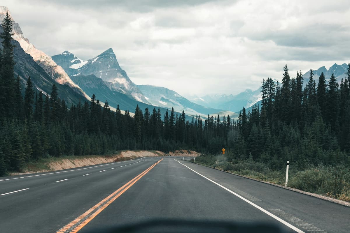 Highway people travel on for a  Vancouver to Jasper road trip